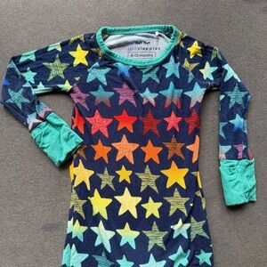 Little Sleepies 6-12 Months Shades of Stars Rainbow Crescent Zip Pajama